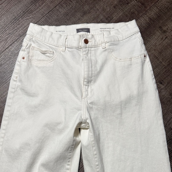 NWOT DL1961 Hepburn Wide-Leg Women's Cream Jeans - Picture 2 of 13